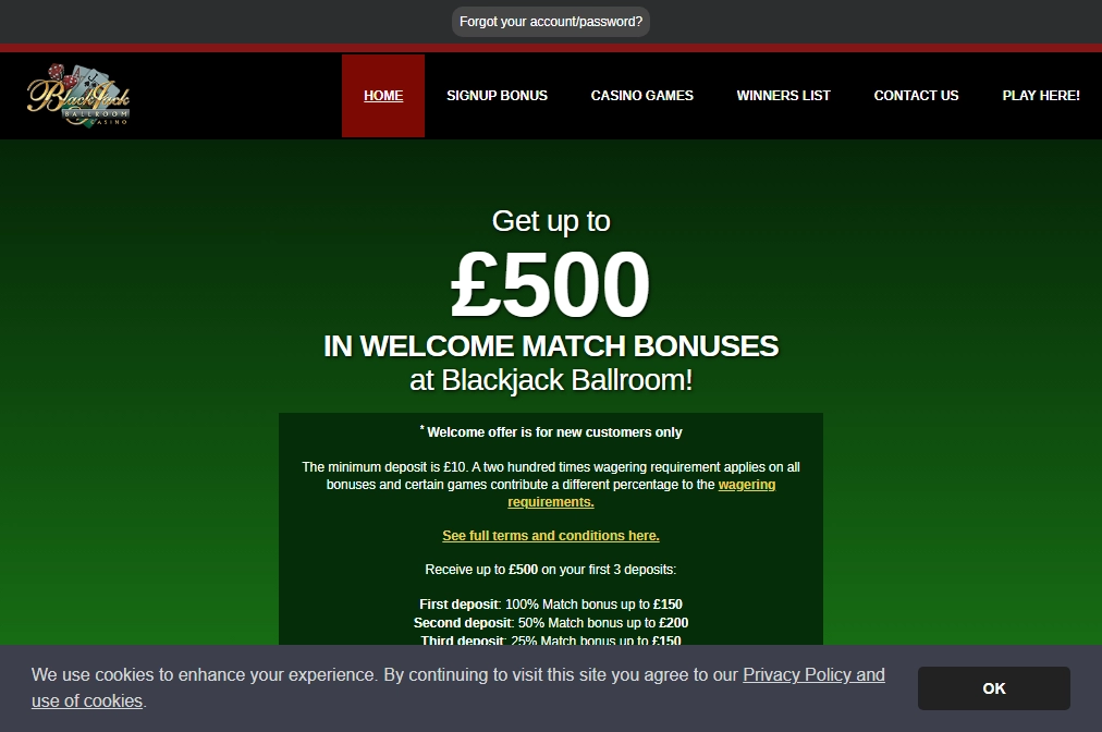 Blackjack Ballroom Casino Desktop screenshot